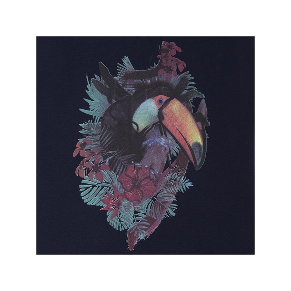 Navy Short Sleeve Tees with Toucan Graphic - Picture 3 of 3